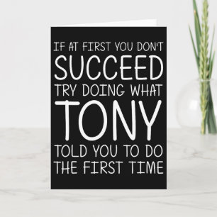 Tony Name Personalised Birthday Funny Christmas Jo Card