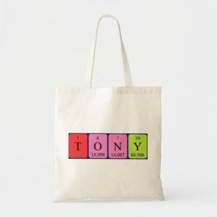 Tony periodic table name tote bag