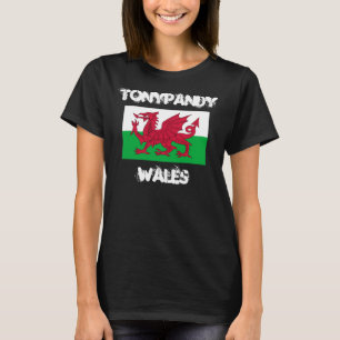 Tonypandy, Wales with Welsh flag T-Shirt