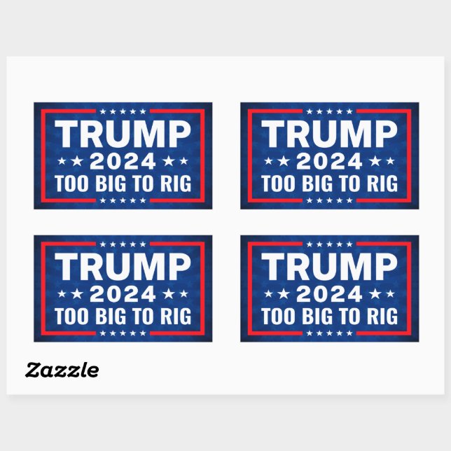 Too Big To Rig Pro Trump 2024 campaign anti Biden  Rectangular Sticker (Sheet)
