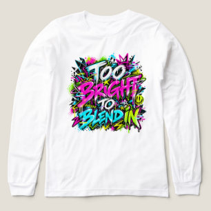 Too Bright to Blend In Neon Glitch Graffiti Tri-Blend Shirt