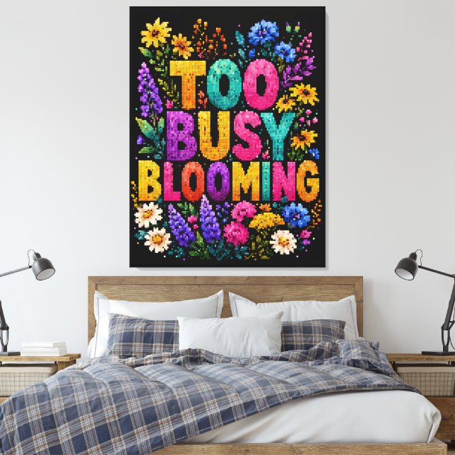 Too Busy Blooming Geometric Style Design Canvas Print (Insitu(Bedroom))