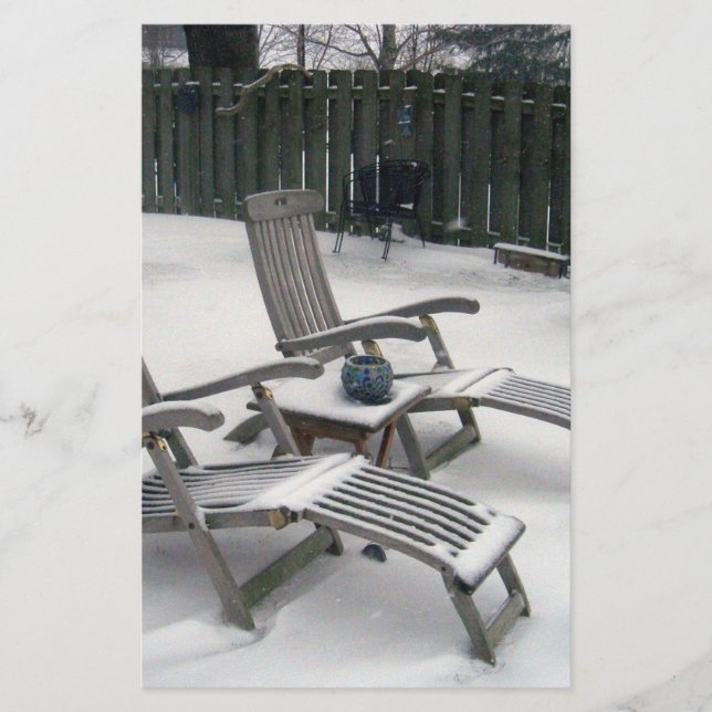 Too Cold for the Beach Stationery (Front)