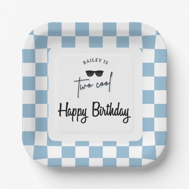 Too Cool 2nd Birthday  Paper Plate (Front)