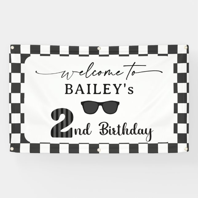 Too Cool 2nd Birthday Welcome Banner (Horizontal)