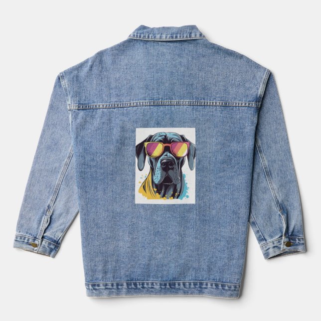 Too Cool for Dog Days  Denim Jacket (Back)