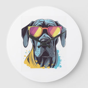 Too Cool for Dog Days Large Clock