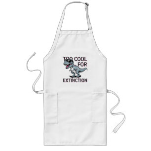 Too Cool For Extinction T-Rex Skater - Funny Dino Long Apron