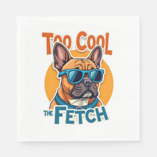 Too Cool for Fetch French Bulldog Vintage Sunglass Napkin