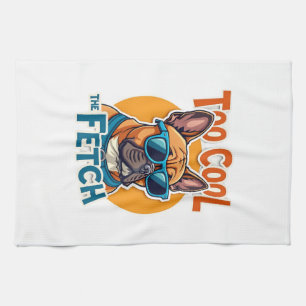 Too Cool for Fetch French Bulldog Vintage Sunglass Tea Towel
