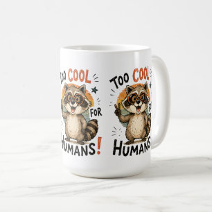 Too Cool for Humans Racoon Retro Vintage Sunset Coffee Mug