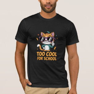 Too Cool for School Cat T-Shirt