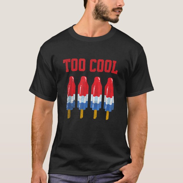 Too Cool Summer Bomb Rocket Pop Red White And Blue T-Shirt (Front)