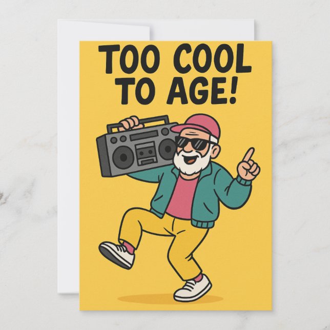 Too Cool to Age Holiday Card (Front)