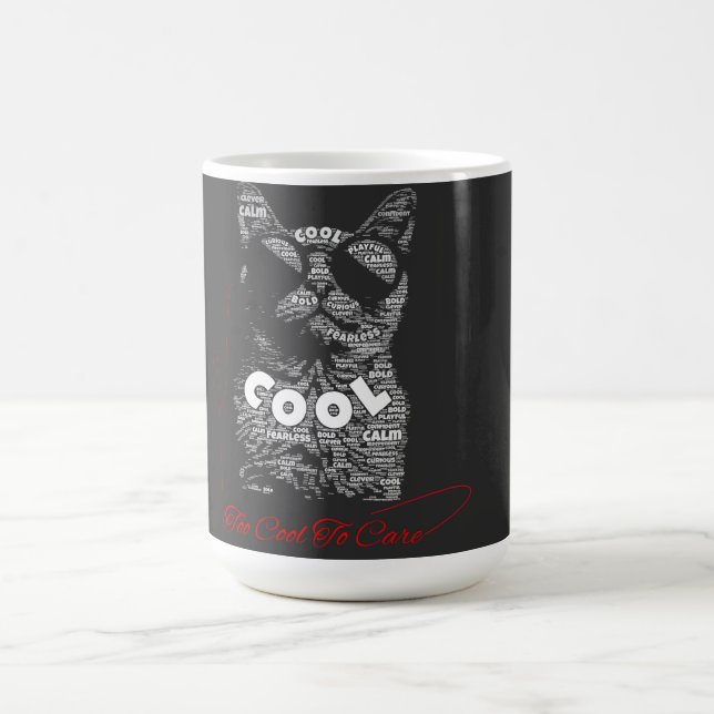 Too Cool To Care Cat Typography Coffee Mug (Center)