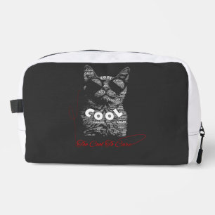 Too Cool To Care Cat Typography Dopp Kit