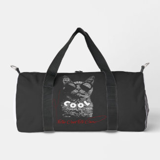 Too Cool To Care Cat Typography Duffle Bag