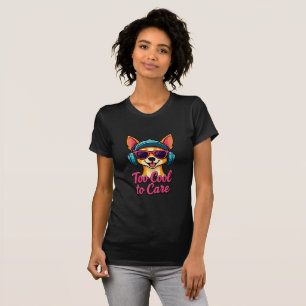 Too Cool to Care – Retro Cartoon Dog T-Shirt