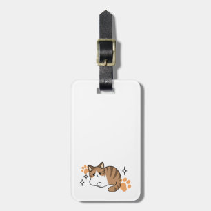 Too Cool to Care, Too Lazy to Move – Relaxing Cat Luggage Tag