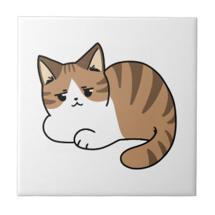 Too Cool to Care, Too Lazy to Move – Relaxing Cat Tile