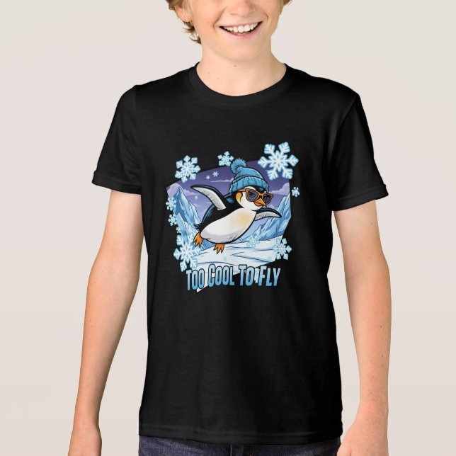 Too cool to fly Tri-Blend shirt (Front)