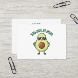 Too Cool To Guac Funny Avocado Mug Cute Pun Desi Business Card