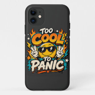 Too Cool To Panic Funny Smiley Graphic Design Case-Mate iPhone Case