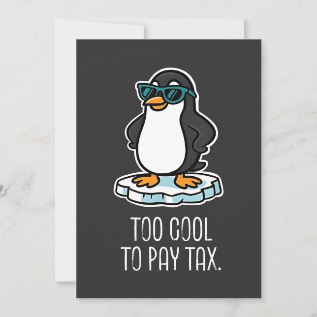 Too Cool to Pay Tax Resist Anti Trump  Holiday Card (Front)