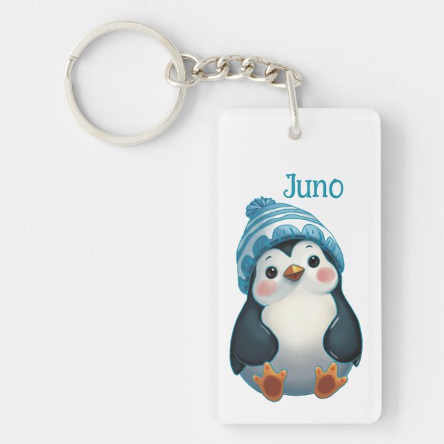 Too Cool to Waddle Key Ring (Front)