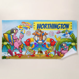 TOO CUTE BEACH SCENE  TOWEL