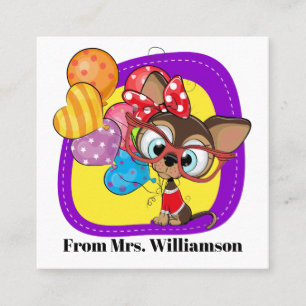Too Cute Birthday / Thank You / etc. - See Back! Square Business Card