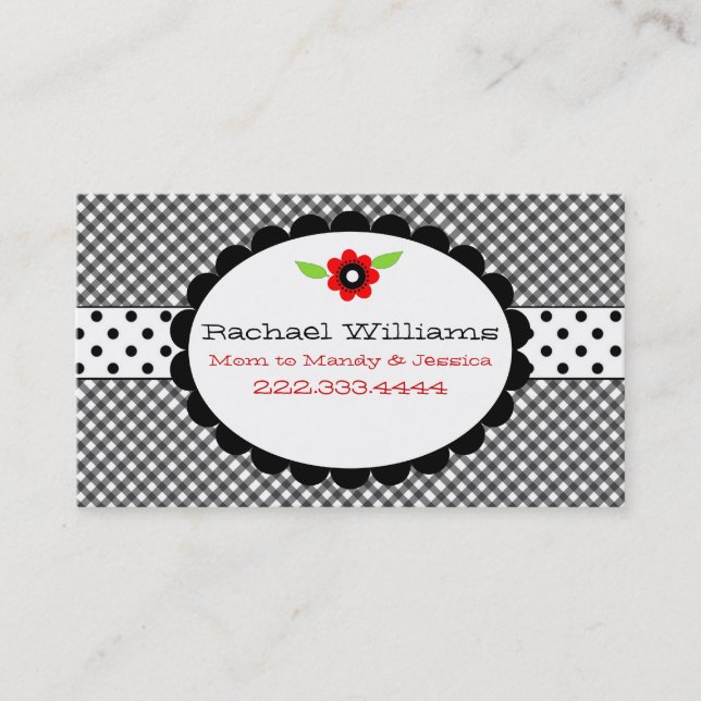 Too Cute Black & White Custom Mummy Card (Front)