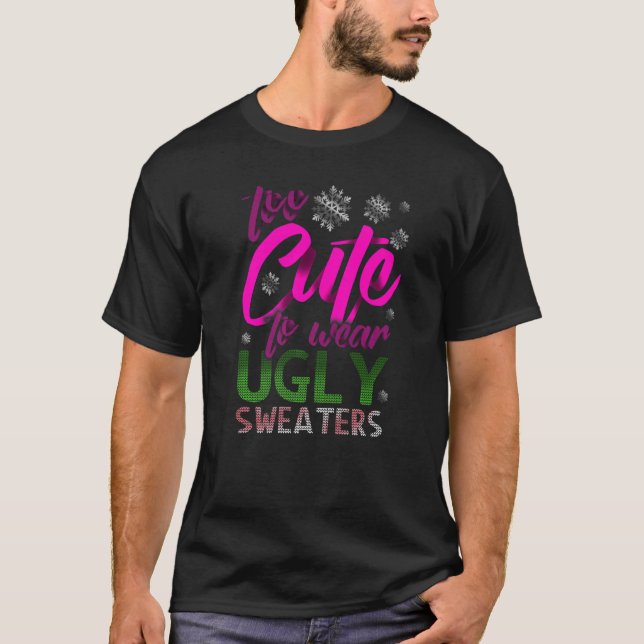 TOO CUTE  Christmas UGLY Sweaters Long Sleeve Back (Front)