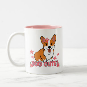 Too Cute Corgi Two-Tone Coffee Mug