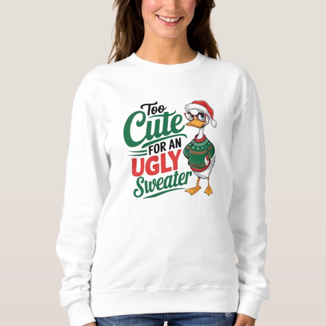 Too Cute for an Ugly Sweater Holiday Duck  (Front)