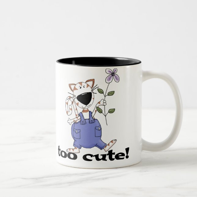 Too Cute Kitty Cat Two-Tone Coffee Mug (Right)