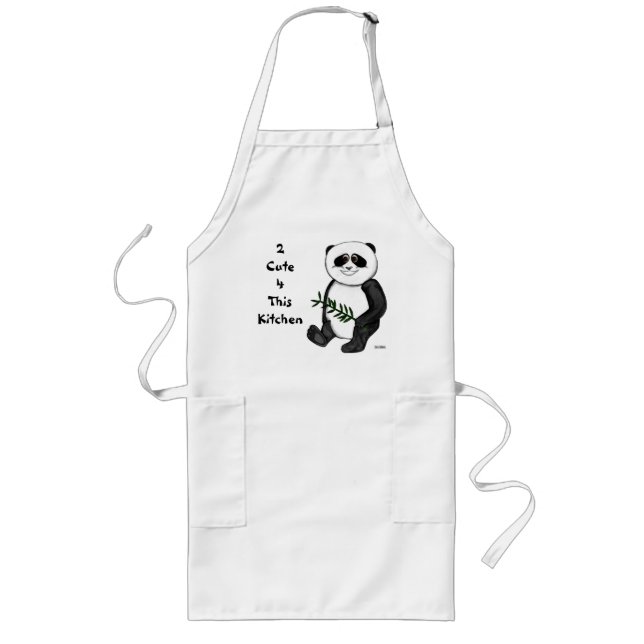 Too Cute Panda Bear Long Apron (Front)