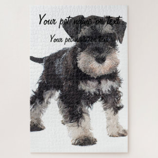 Too Cute Puppy Miniature Schnauzer Dog Jigsaw Puzzle
