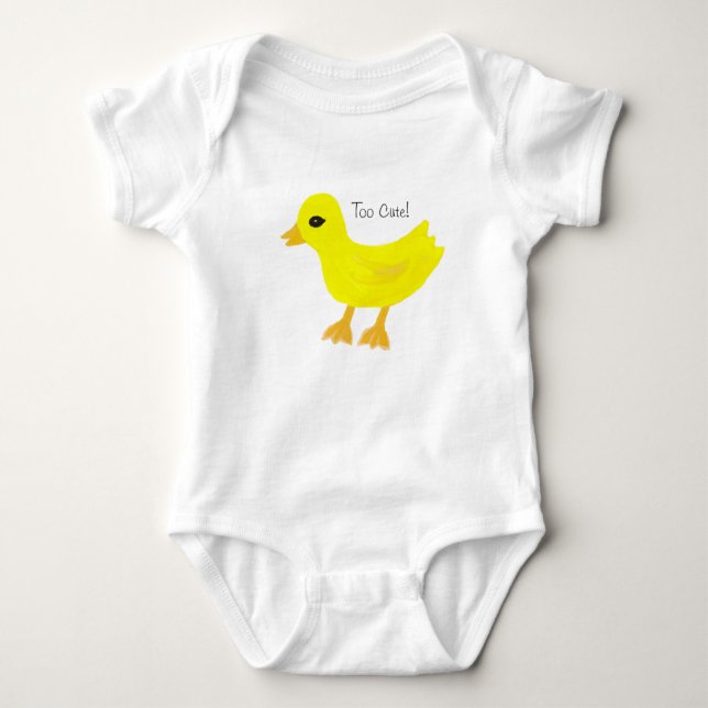 Too Cute Rubber Ducky Baby T-Shirt Bodysuit (Front)