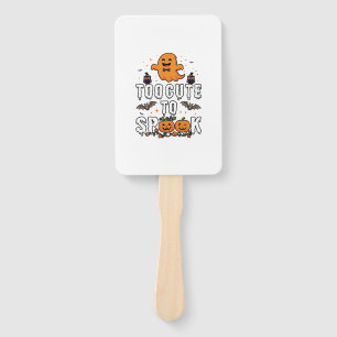 Too Cute Spook Halloween Orange Ghost Pumpkins Bat Hand Fan