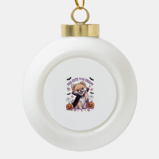 Too Cute to be Creepy Halloween Tee PNG Ceramic Ball Christmas Ornament