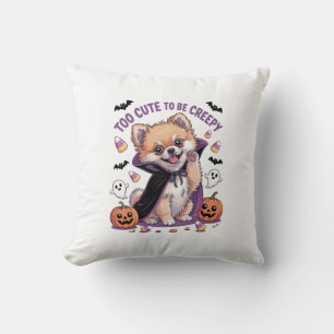 Too Cute to be Creepy Halloween Tee PNG Cushion