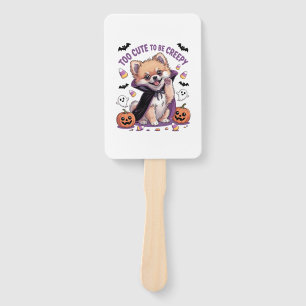 Too Cute to be Creepy Halloween Tee PNG Hand Fan