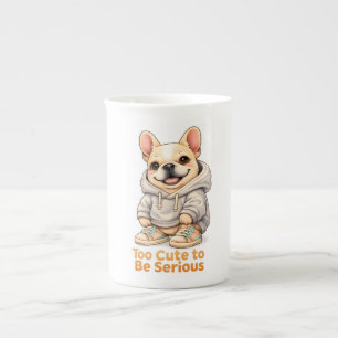 Too Cute to Be Serious – Funny French Bulldog  Bone China Mug
