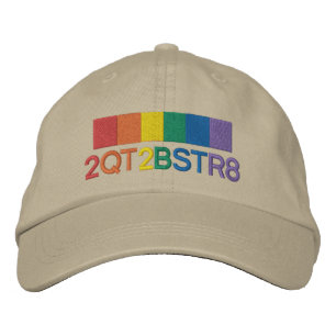 Too Cute To Be Straight Gay Pride Rainbow Embroidered Hat