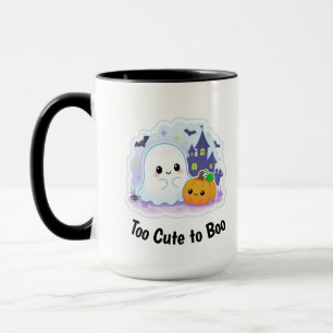 Too Cute to Boo Halloween Mug – Cute Ghost Coffee