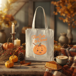 Too Cute to Carve - Adorable Thanksgiving Pumpkin  Tote Bag