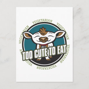 Too Cute to Eat Cow Postcard