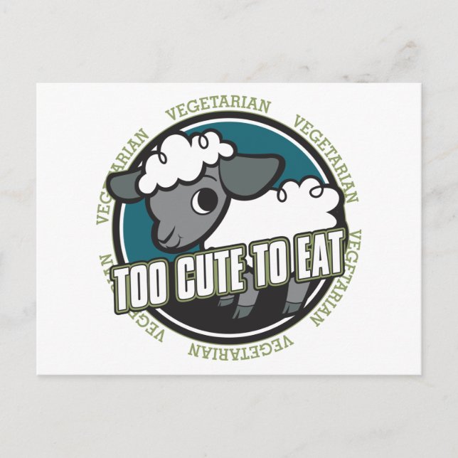 Too Cute to Eat Sheep Postcard (Front)