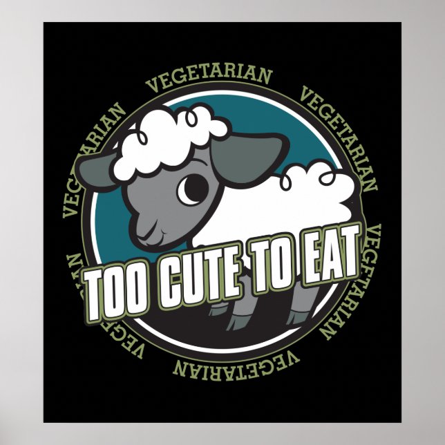 Too Cute to Eat Sheep Poster (Front)
